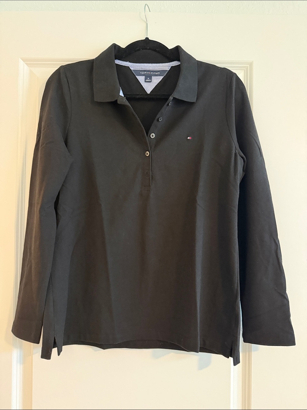Tommy Hilfiger Black Long-Sleeve Polo Shirt